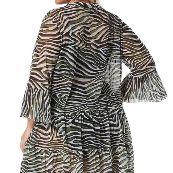 Coco Reef Enchant Zebra print Tiered Swim Dress cover up - L - Picture 2 of 11